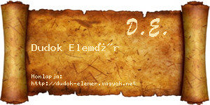 Dudok Elemér névjegykártya
