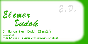 elemer dudok business card